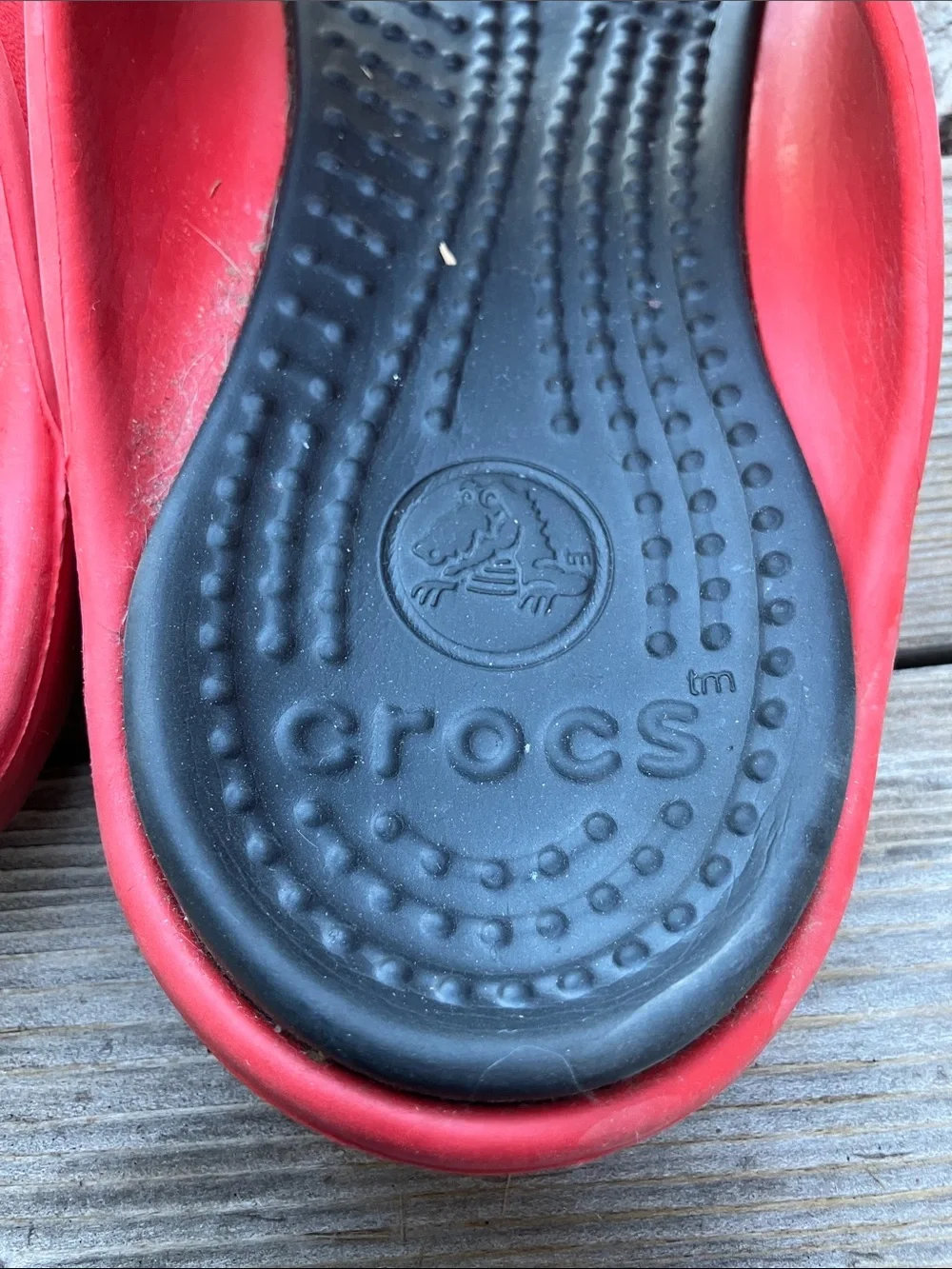 Crocs slides red women’s 12 men’s 10